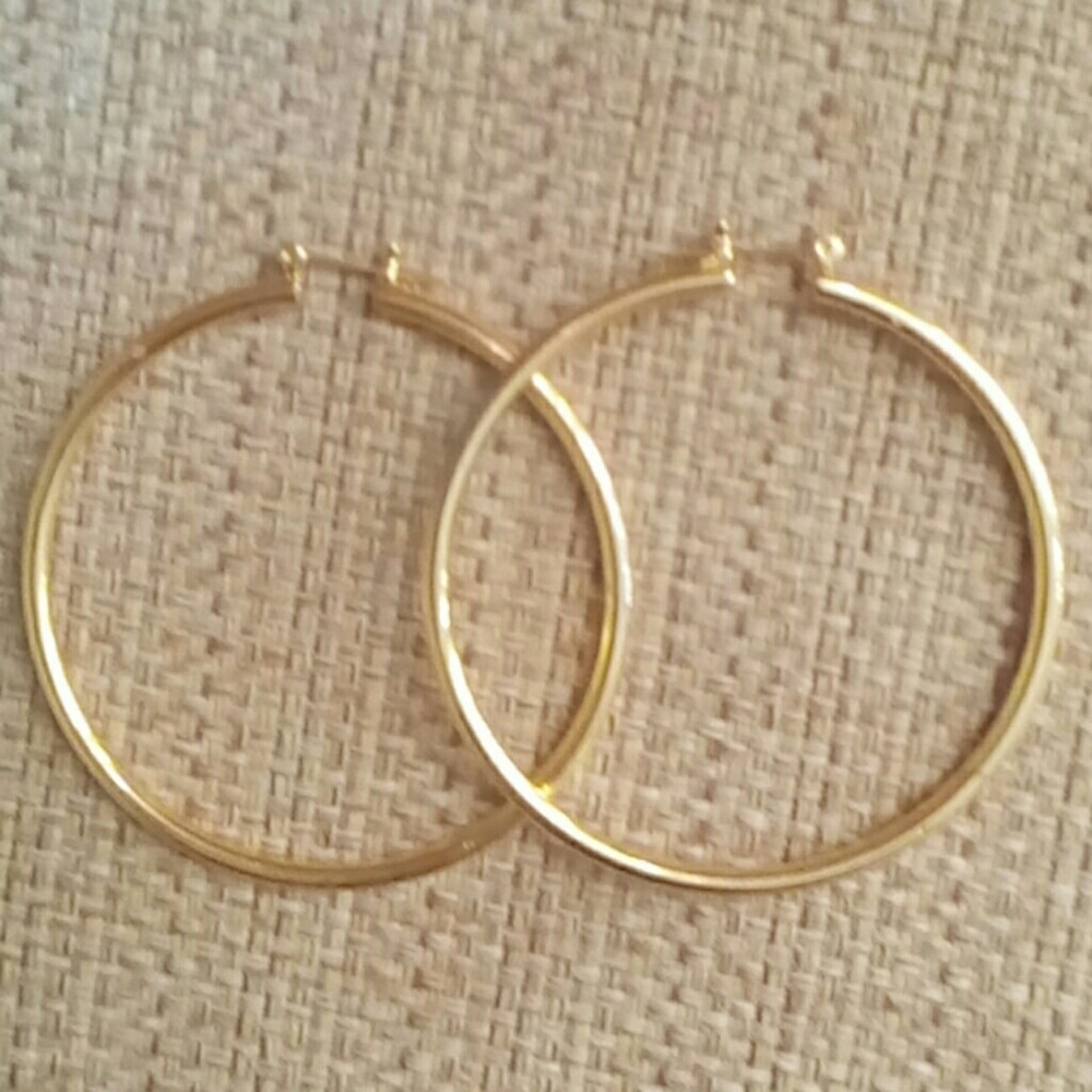 Gold plated hoops