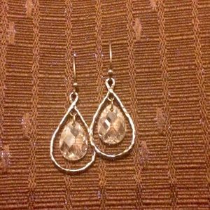 Retired Harbor lights CZ sterling silver earrings