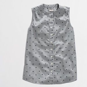 💙 Jcrew Sleeveless Dotted Chambray Top