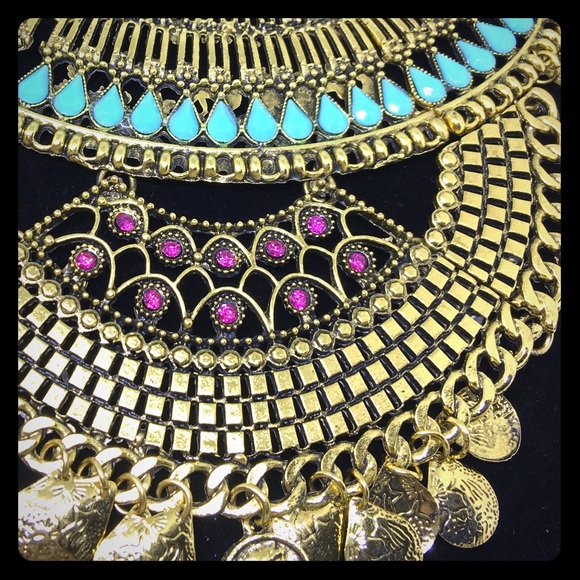 MOROCCAN STATEMENT CHOKER STUNNINGLY OVER THE TOP! - Picture 6 of 8