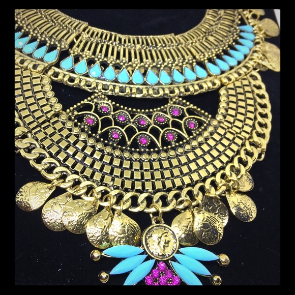 MOROCCAN STATEMENT CHOKER STUNNINGLY OVER THE TOP! - Picture 7 of 8