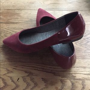 Maroon Pointed Flats - Dr. Scholls Memory Foam