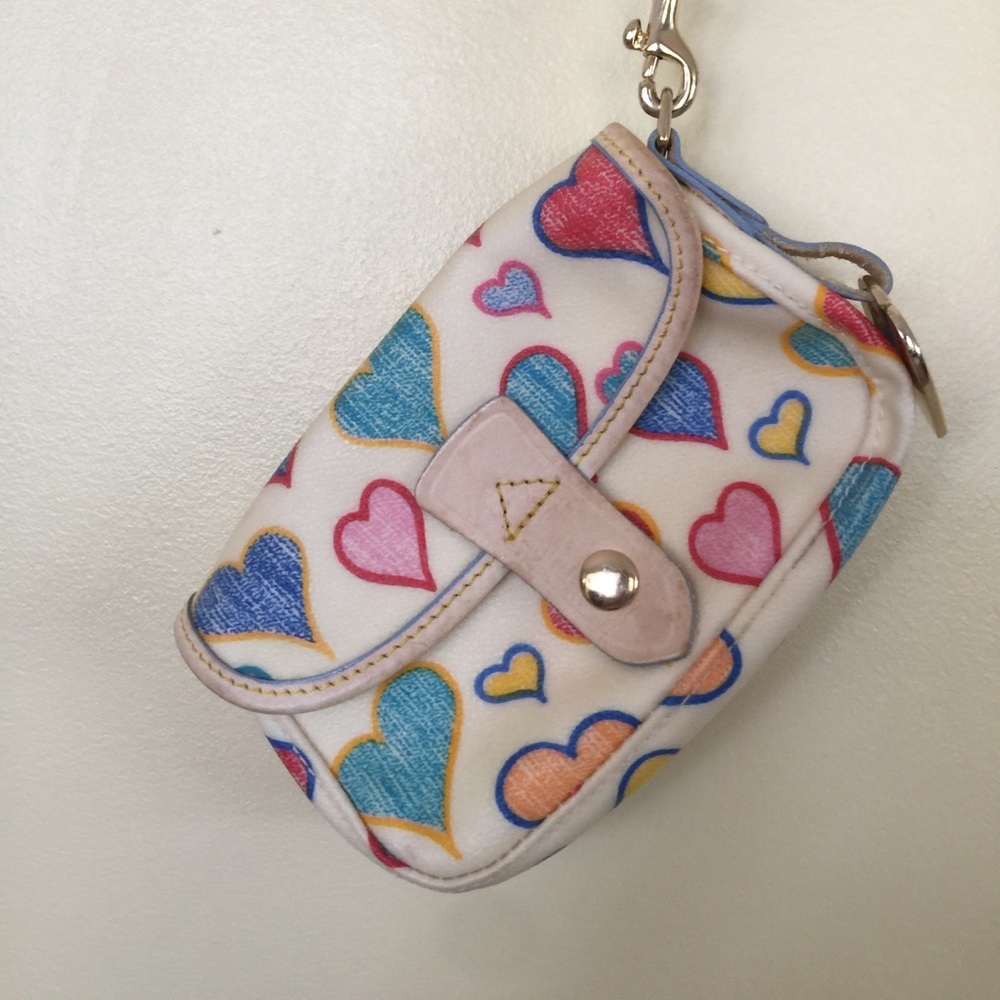 Dooney and Bourke heart patterned wristlet