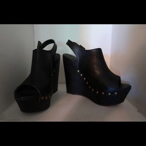 Black Platform Wedges
