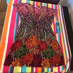 Colorful beach cover up.