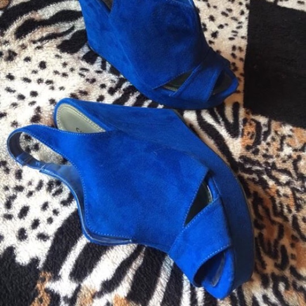 Royal blue wedges