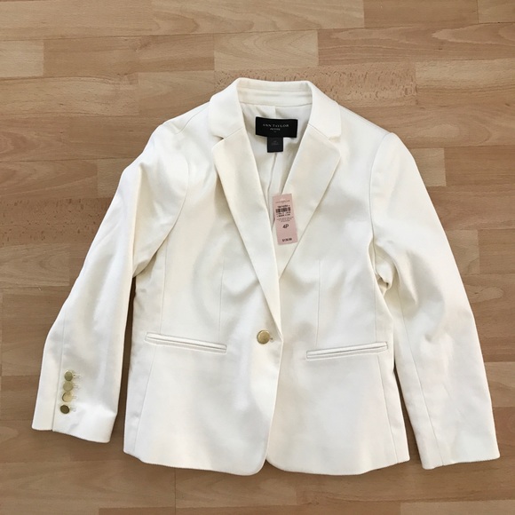 white textured blazer