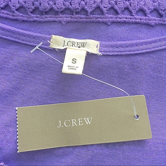J. Crew Purple Lace Stripe Sleeveless Shell NWT - Picture 4 of 6