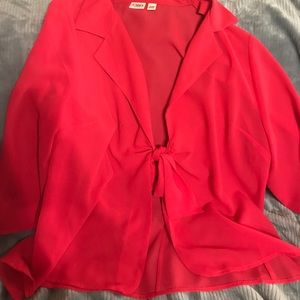 Sheer jacket with tie at the waist