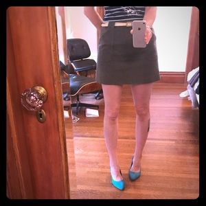 JCrew Gray wool cashmere blend patch-pocket skirt