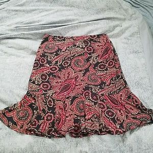 Midi ruffle bottom skirt