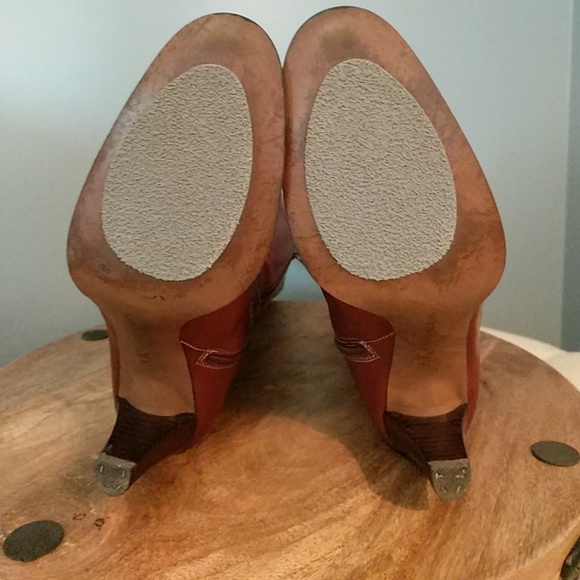 Anne Klein Brown Red Leather Boot Magadsden - Picture 3 of 7