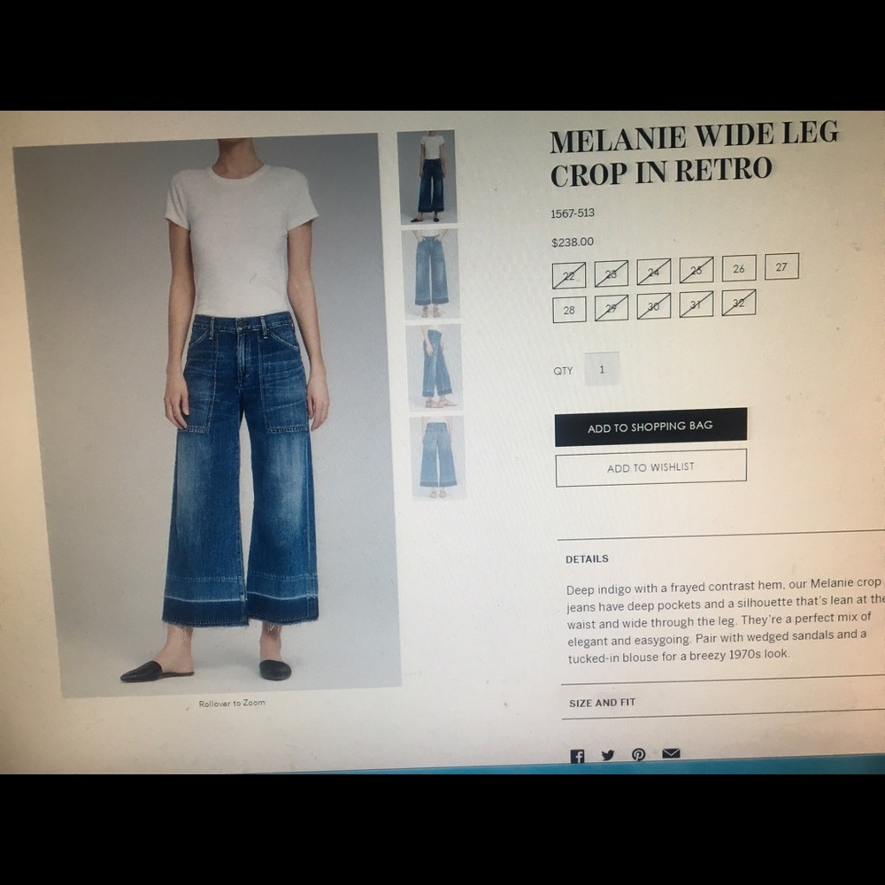 Citizens of Humanity Melanie wide leg retro