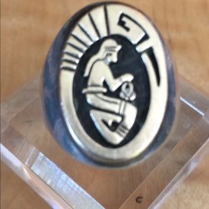 Hand made Native American (Hopi) silver/gold ring