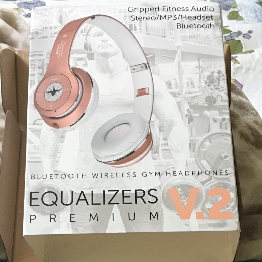 Rose Gold wireless headphones
