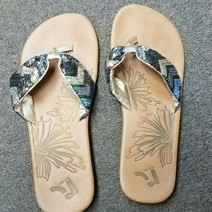 Sequin flip flops