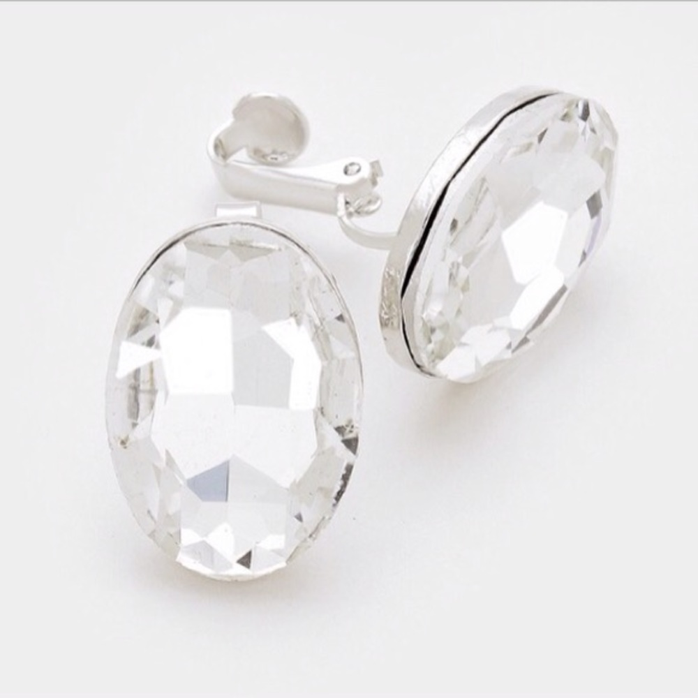 Oval Clip on Earrings