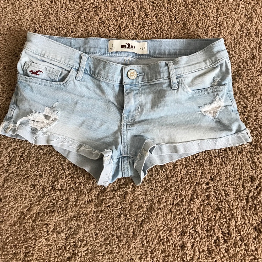 Hollister distressed light wash shorts