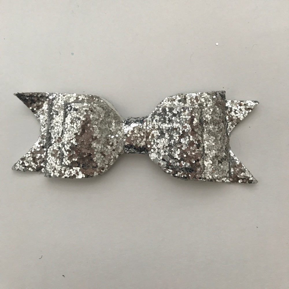 Silver rock glitter hair clip for kids and adult