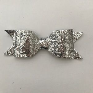 Silver rock glitter hair clip for kids and adult