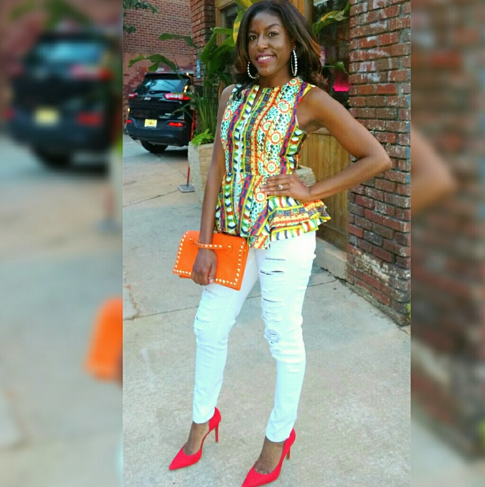 Gracia Printed Peplum Top