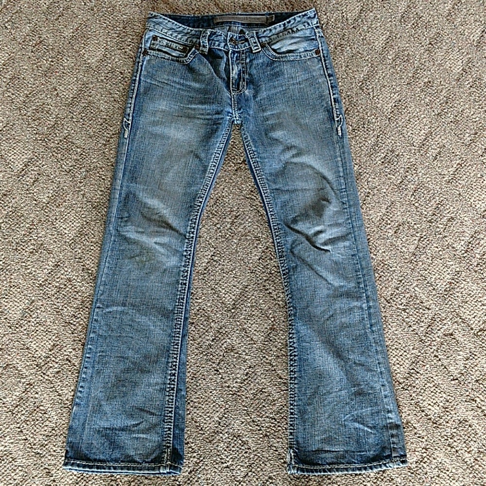 Light wash rock & roll cowboy jeans