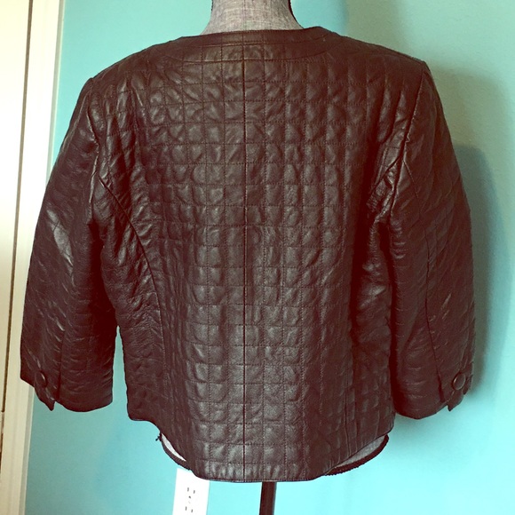 Spiegel Jackets & Coats - Leather Quilted Jacket 3/4 Sleeves Vintage Style Spiegel Jackets & Coats - Leather Quilted Jacket 3/4 Sleeves Vintage Style