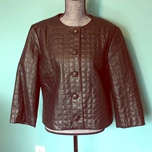 Spiegel Jackets & Coats - Leather Quilted Jacket 3/4 Sleeves Vintage Style Spiegel Jackets & Coats - Leather Quilted Jacket 3/4 Sleeves Vintage Style