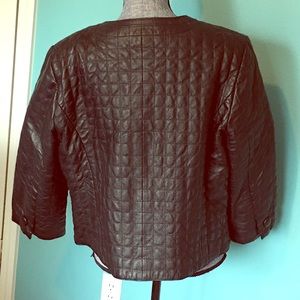 Spiegel Jackets & Coats - Leather Quilted Jacket 3/4 Sleeves Vintage Style Spiegel Jackets & Coats - Leather Quilted Jacket 3/4 Sleeves Vintage Style