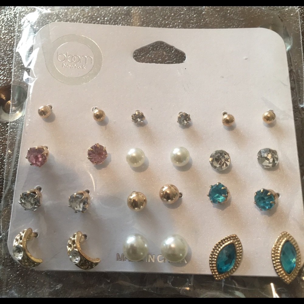 12 Pairs of Beautiful Post Earrings