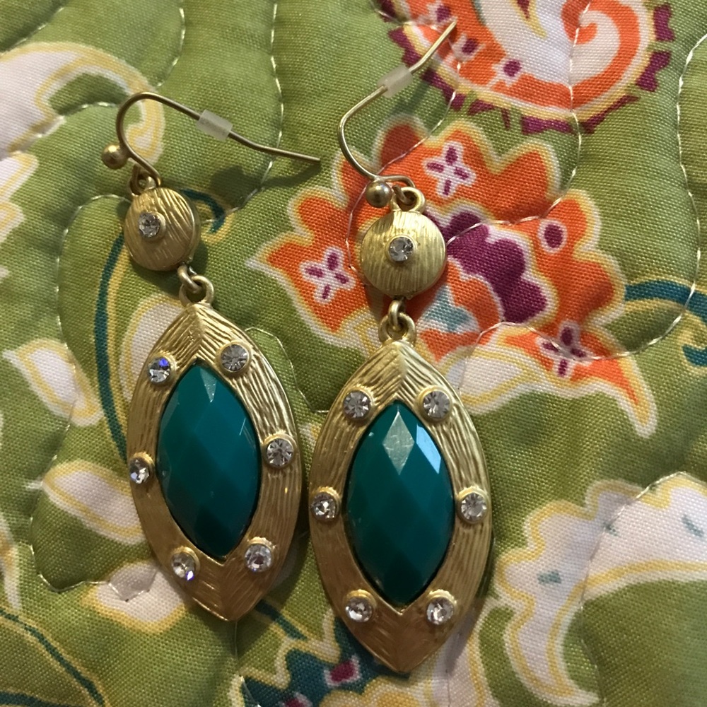 Gold turquoise earrings