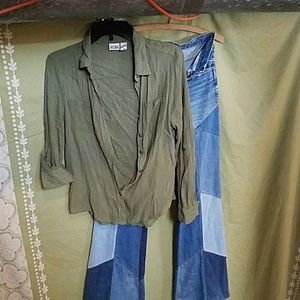 Cotton gauze button down