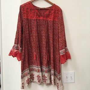 S.R Fashion Boho Peasant Tunic Dress
