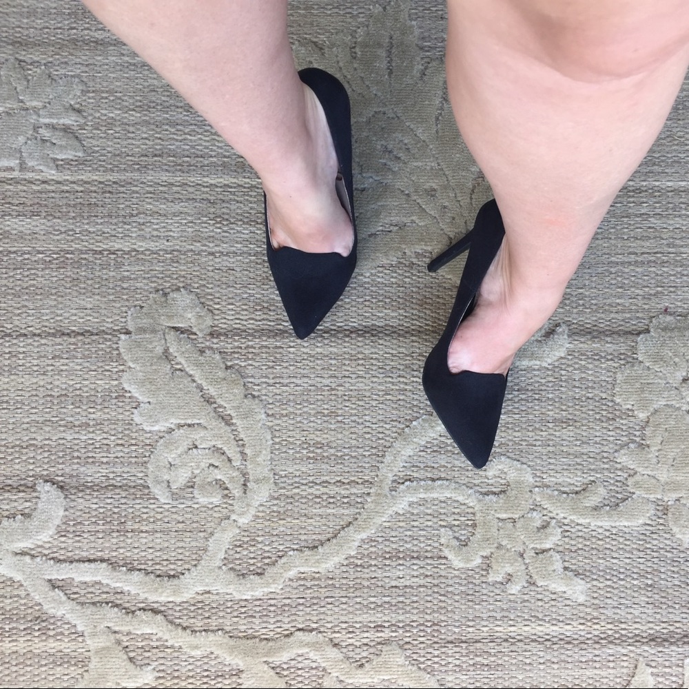 Black pointed heels