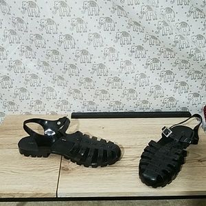 Black jelly shoes