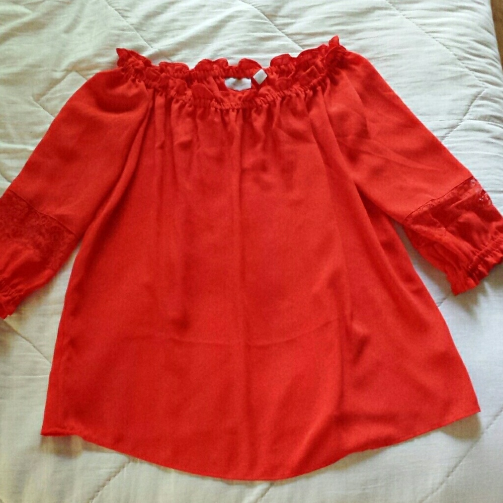 Off-the-shoulder Chiffon Peasant Top