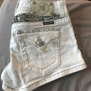 Miss Me white jean shorts