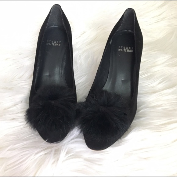 Stuart Weitzman Shoes - STUART WEITZMAN furball suede pumps size 6