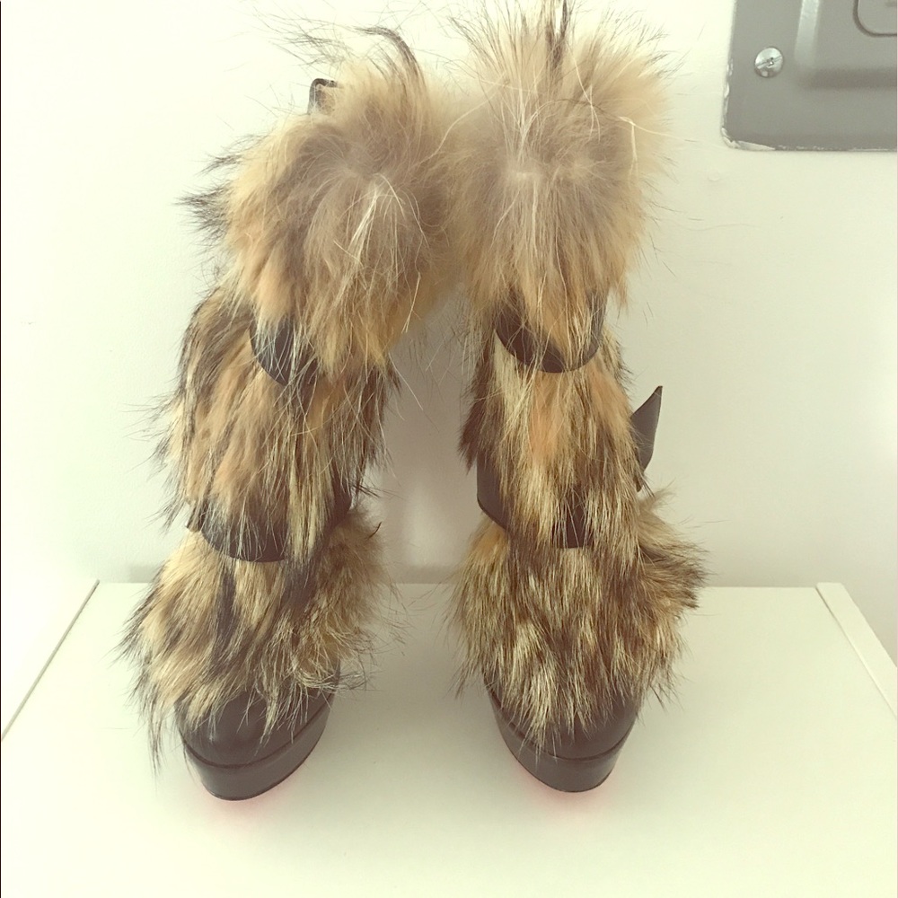 Christian Louboutin fur boots!!