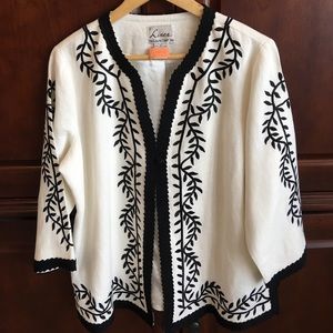 Embroidered linen jacket