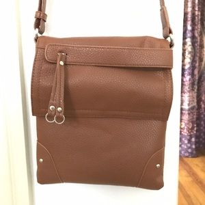 Charming Charlie light brown leather bag