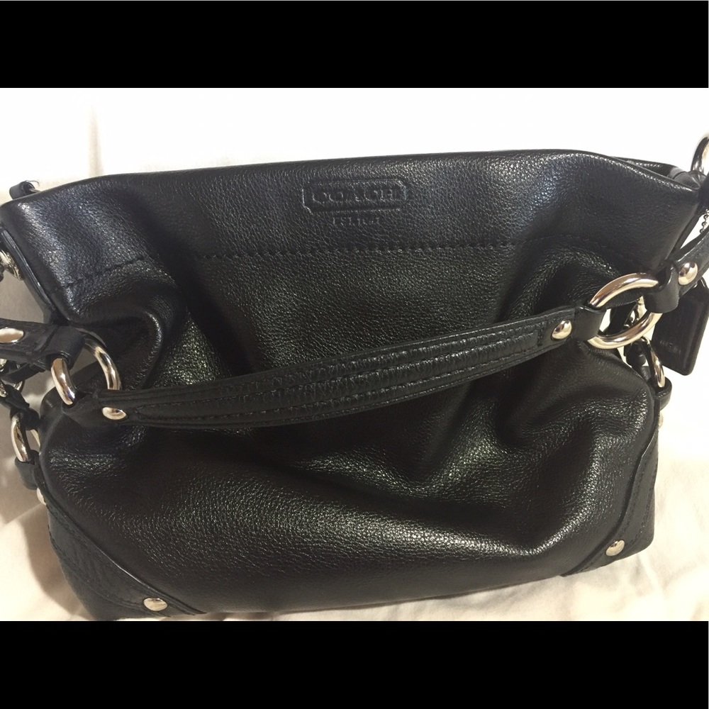 Coach leather hobo bag with silver hardware!