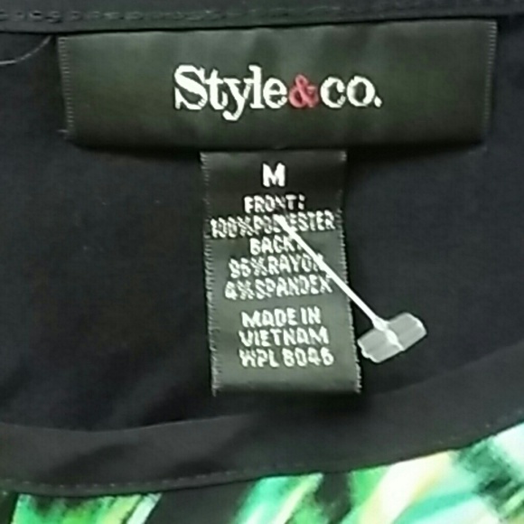 Style Co Green Hi Low Short Sleeve Medium Shirt - Picture 4 of 4