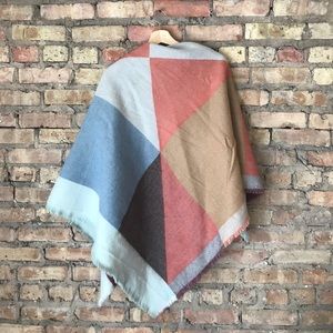 Trendy color block blanket scarf!