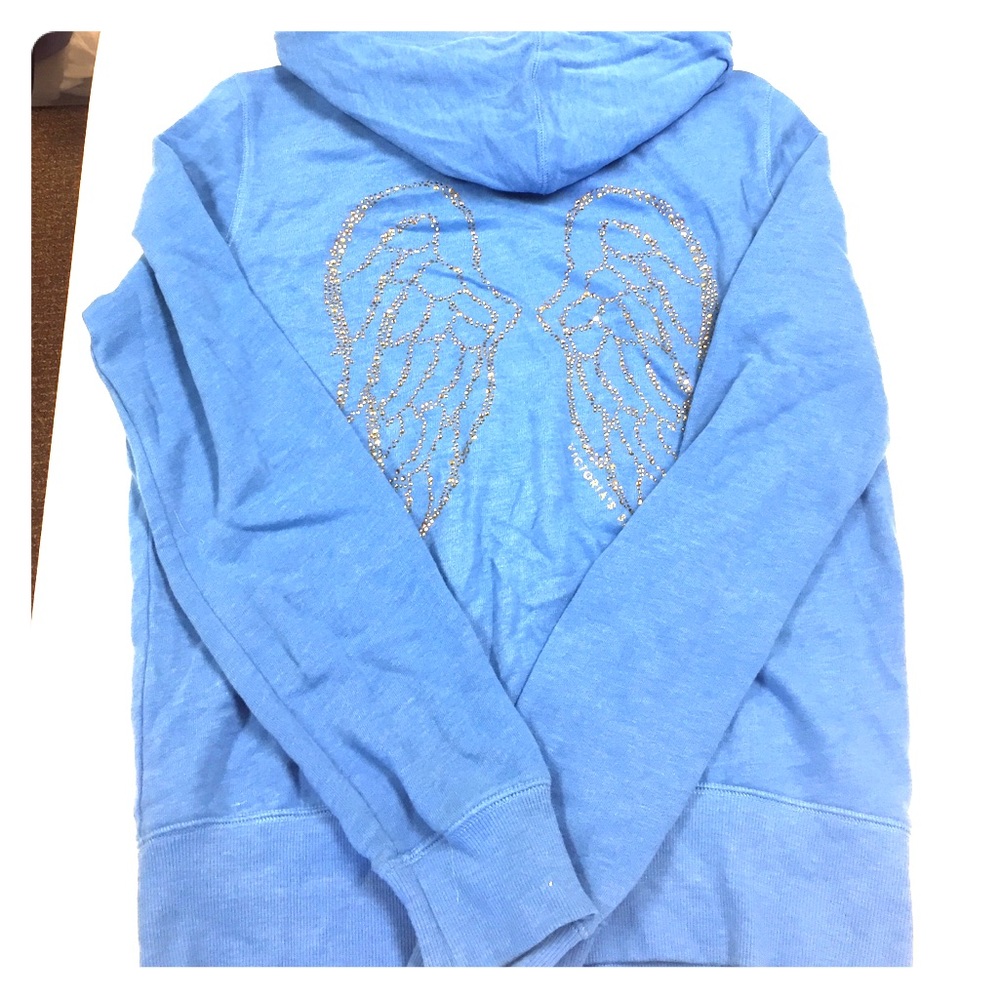 VS bling wings full zip hoodie in blue
