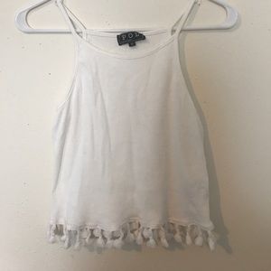 Pom bottom crop tank