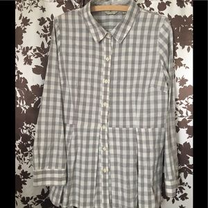 Anthropologie Peplum Button Down sz Large