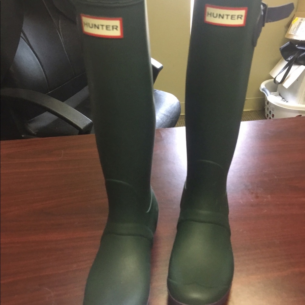 Green HUNTER rain boots