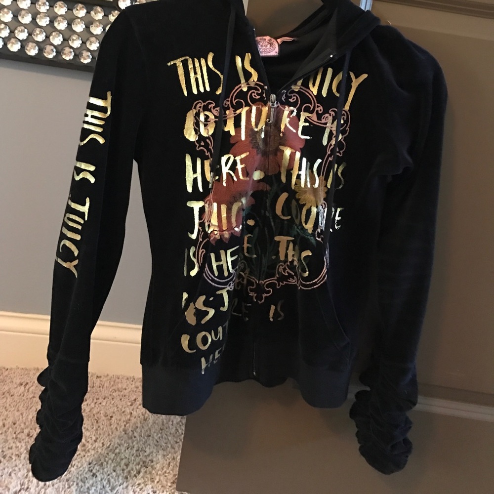 Juicy Couture velvet design hoodie