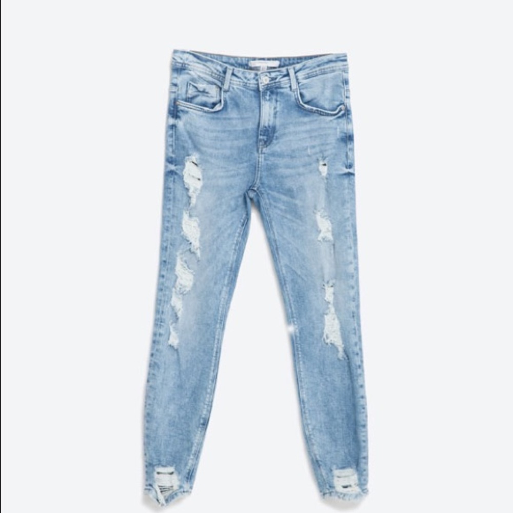 Zara distressed denim jeans